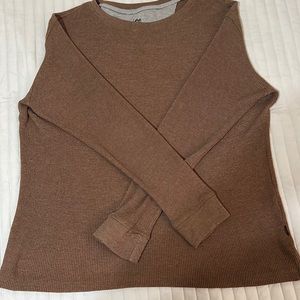 Brown Knitted Long-sleeve Shirt